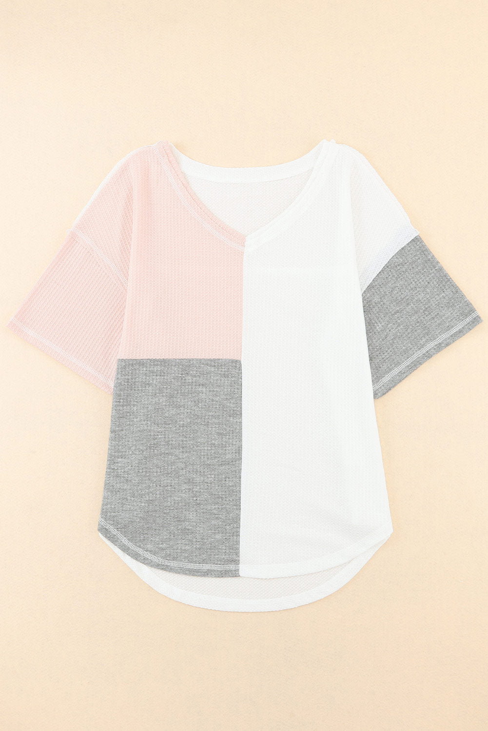 Women's Waffle Wide Sleeve Oversized Top