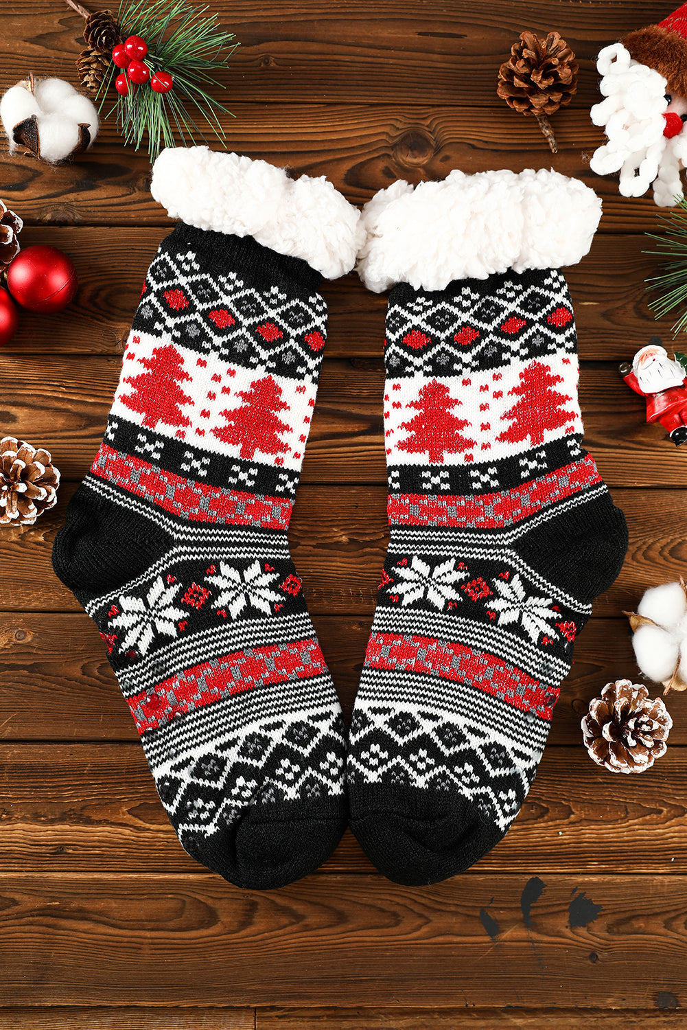 Christmas Tree Pattern Thermal Socks