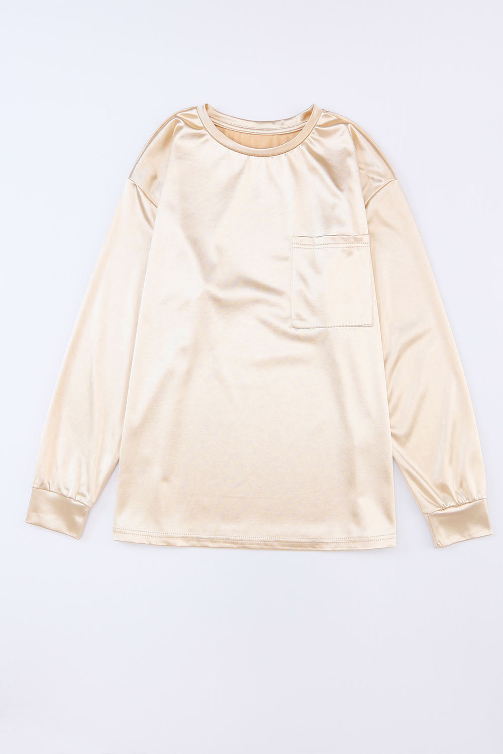 Women's Top with Pocket Long-Sleeve Glitter Chest