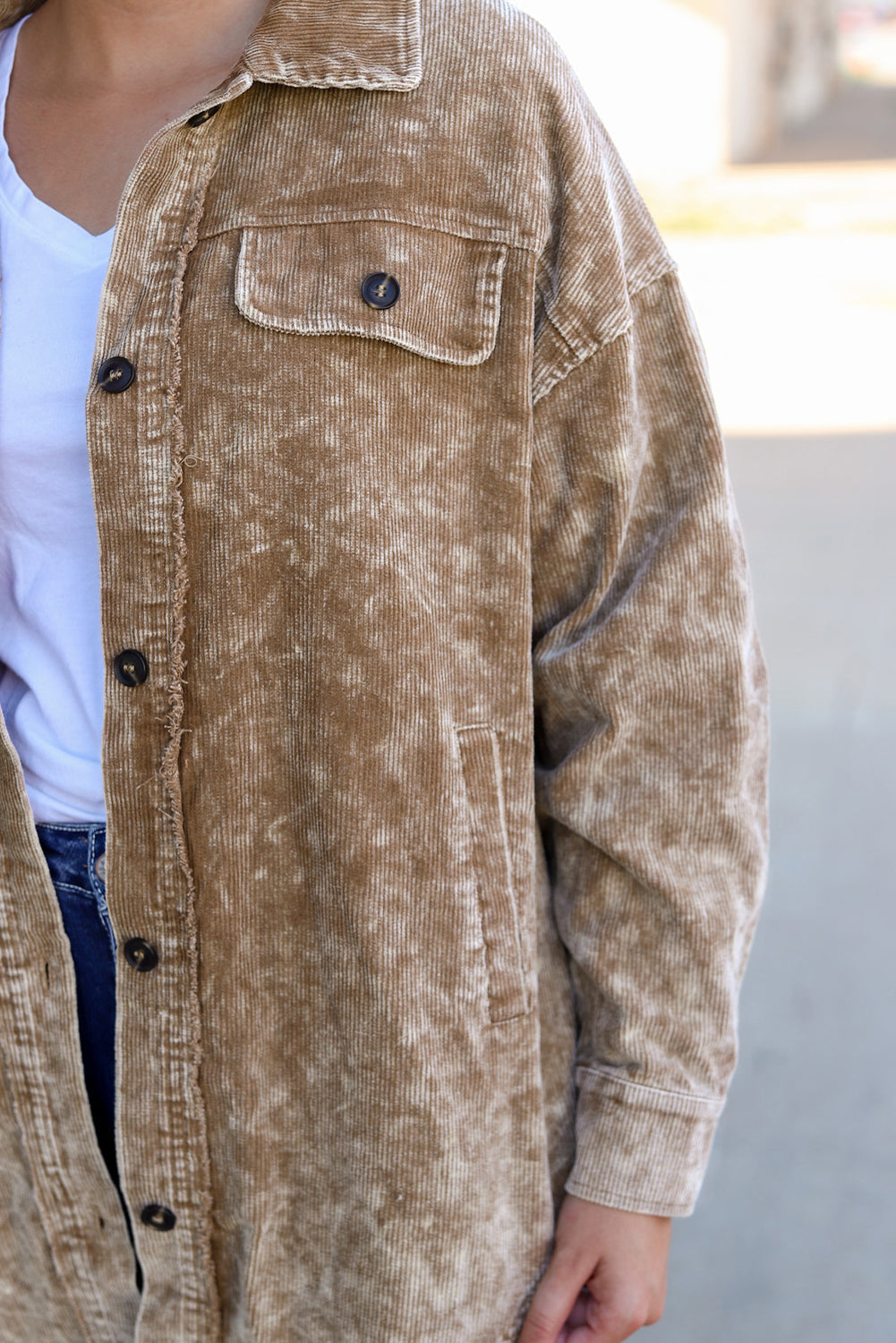 Women's Mineral-Washed Oversized Shacket