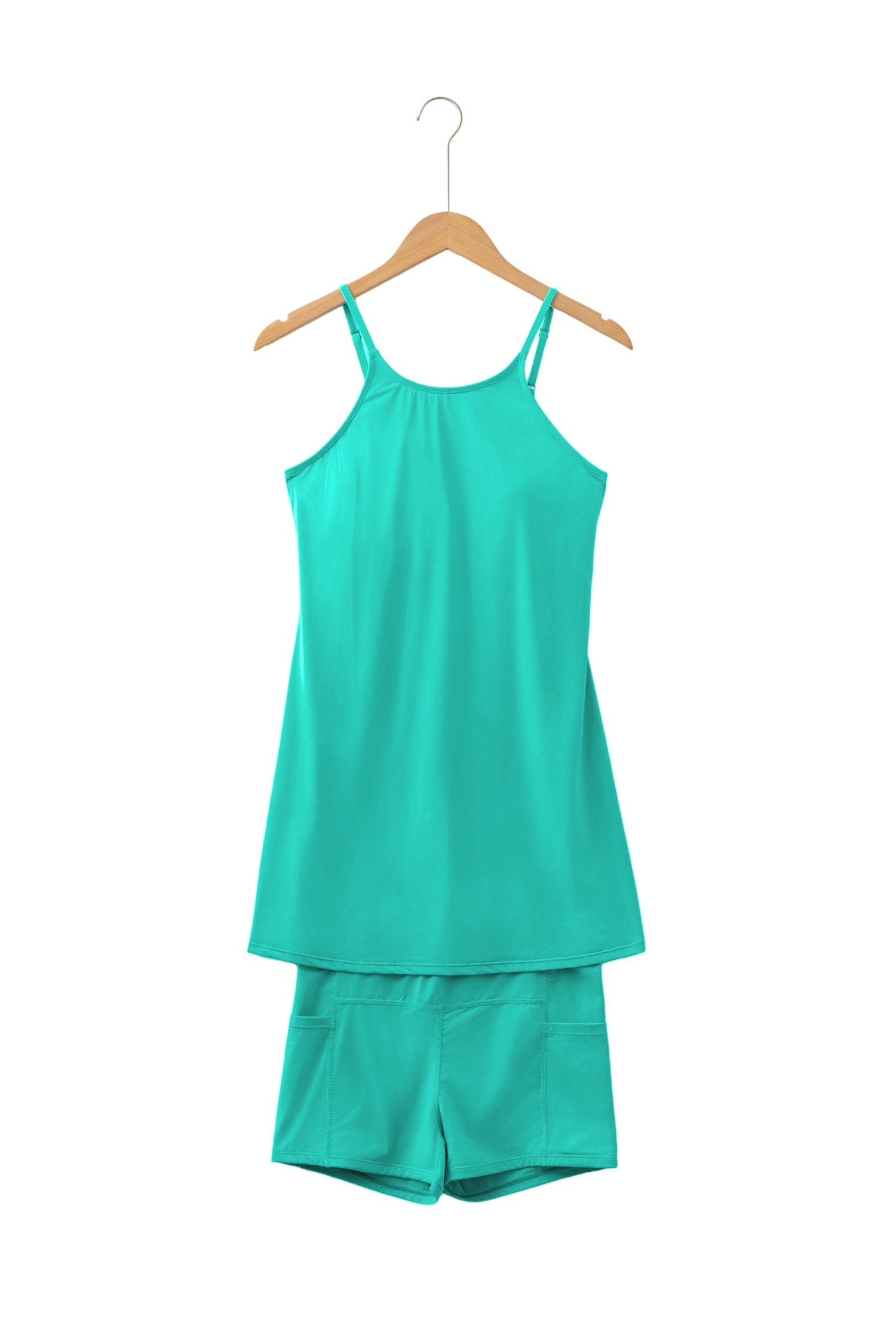 Sea Tank Green Tunic Dress Athletic Shorts 2-Piece Outfit