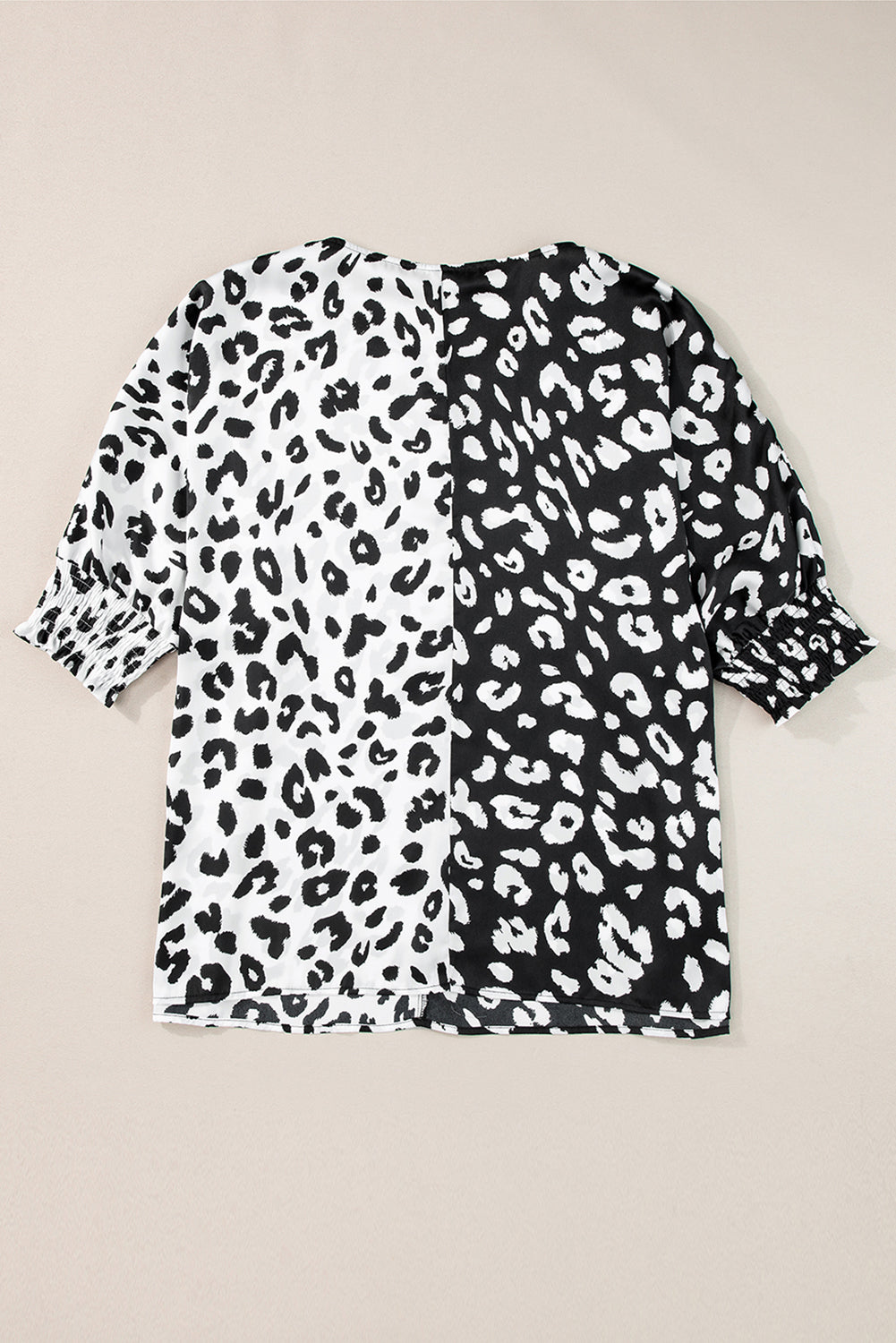 Women's Blouse with Plus Size Contrast Leopard-Print