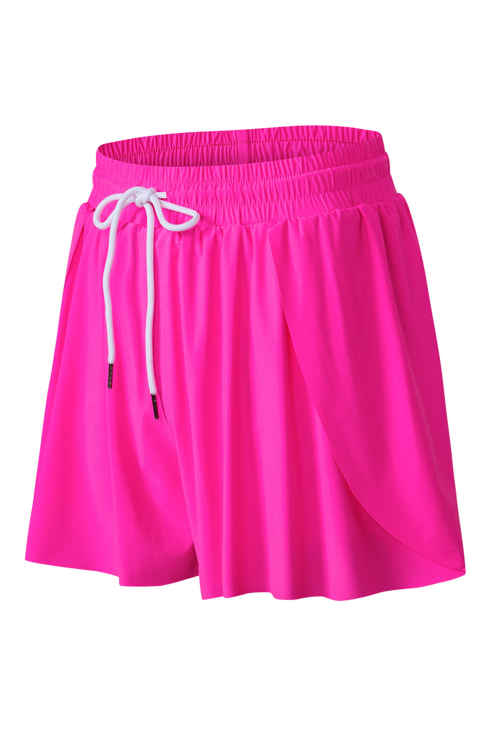 Drawstring Elastic Waist Lined Ruffle Shorts Bikini Bottom