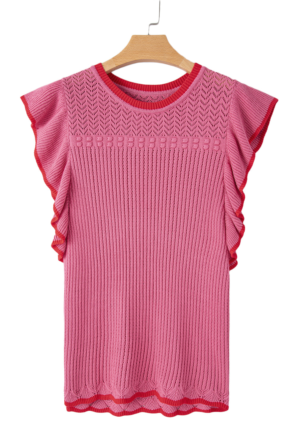 Women's Sweater with Size Short-Sleeve Trim Plus