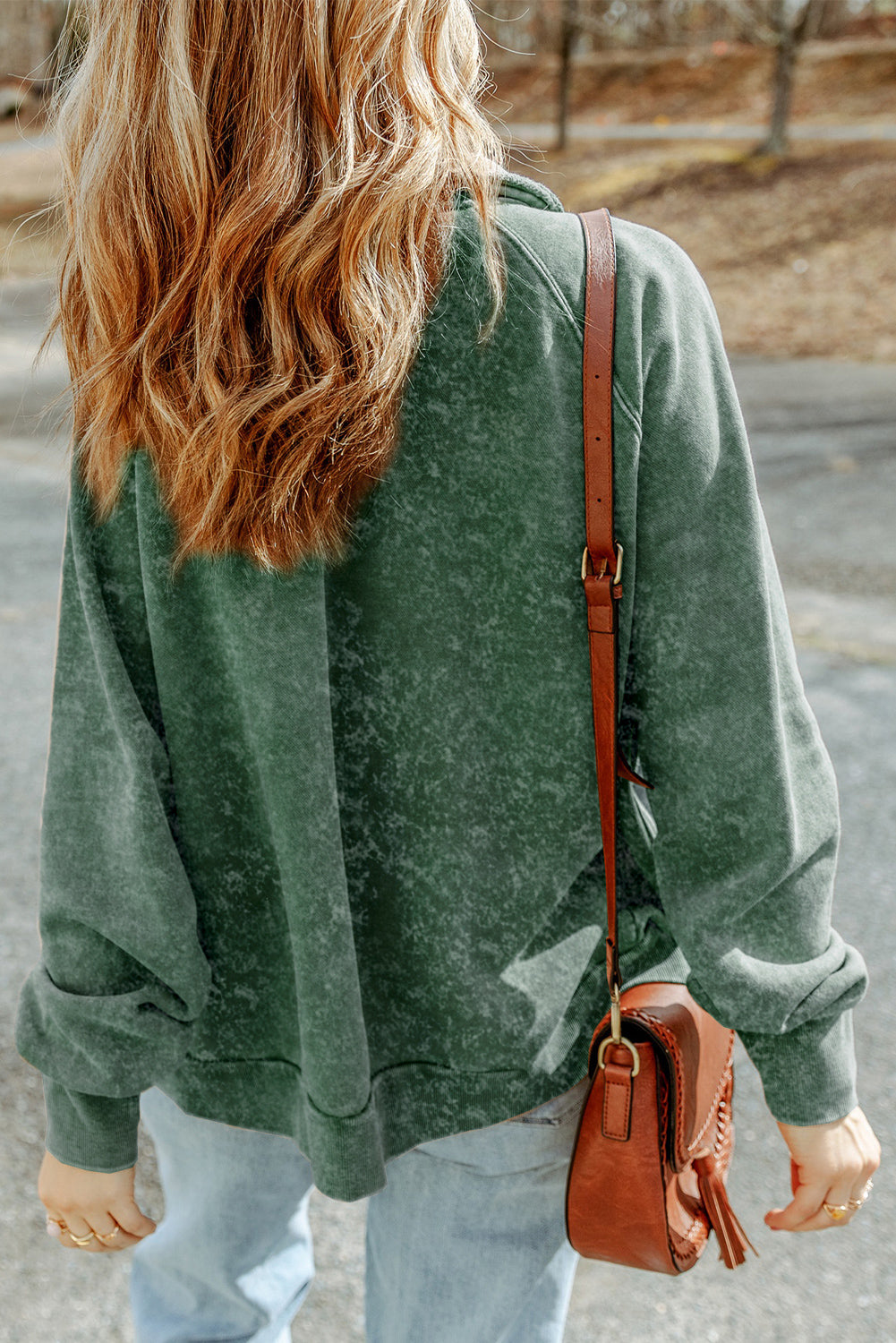 Women's Shacket Featuring Flap Pocket Button Green Vintage Washed