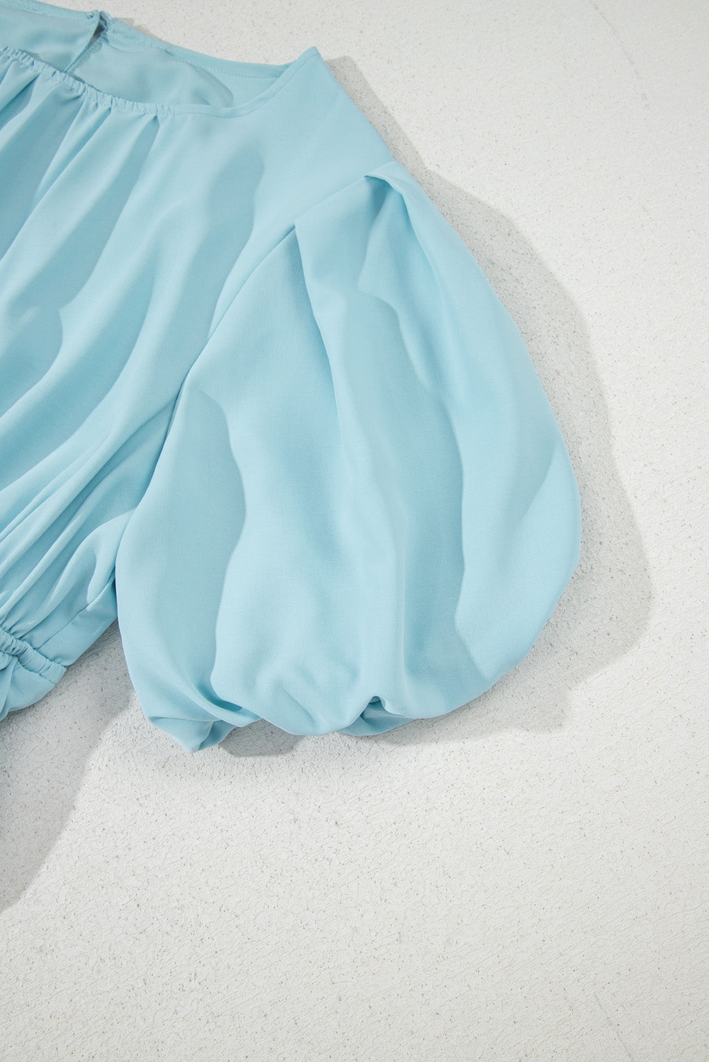 Puff Sleeve Pleated High Waist Flowy Midi Dress