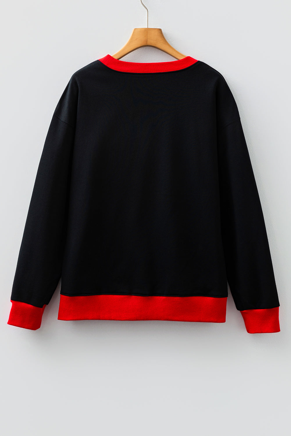 GAME DAY Letter Graphic Varsity Striped Detail Baggy Sweatshirt Style