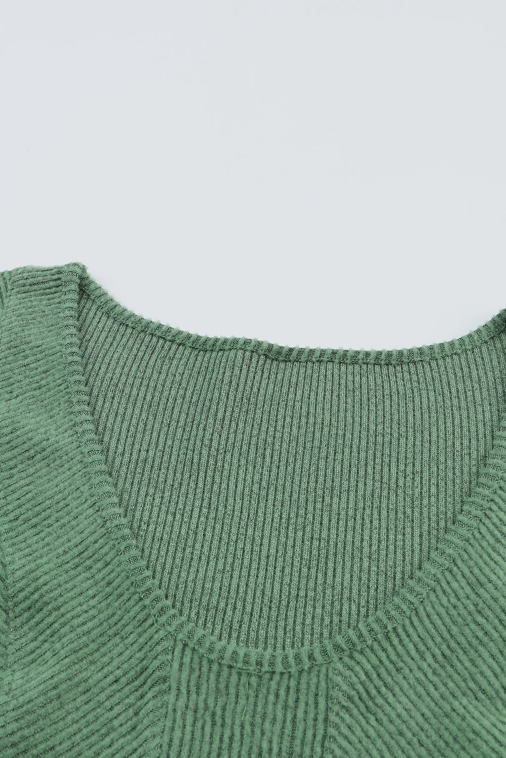 Top for Women U Neck Textured Long-Sleeve