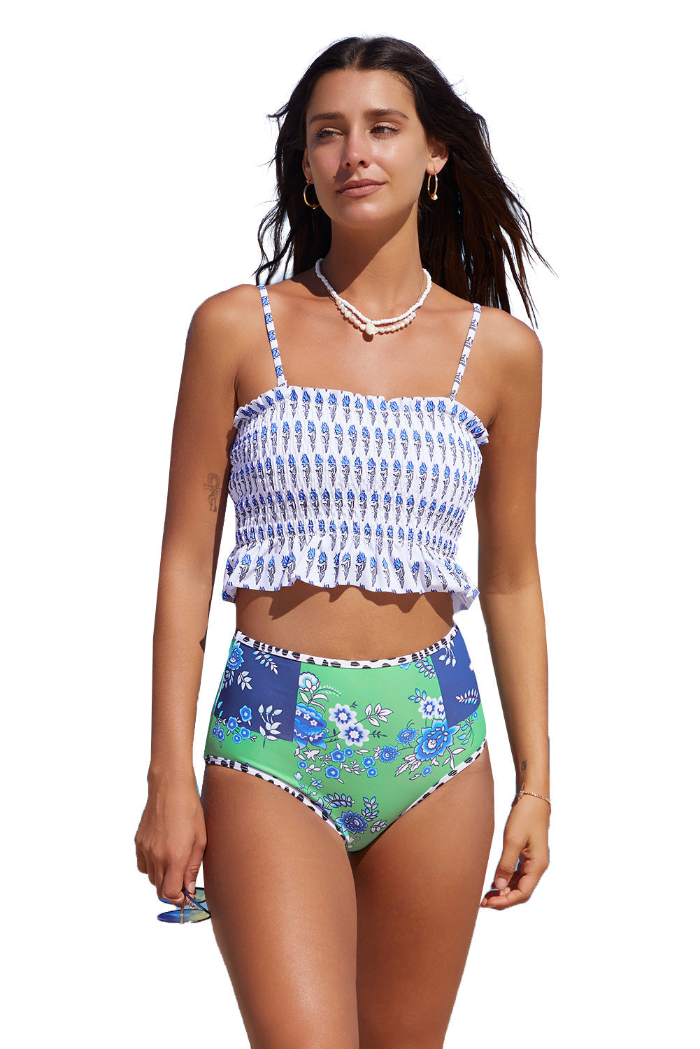 Women's Shirred High waisted swimsuits