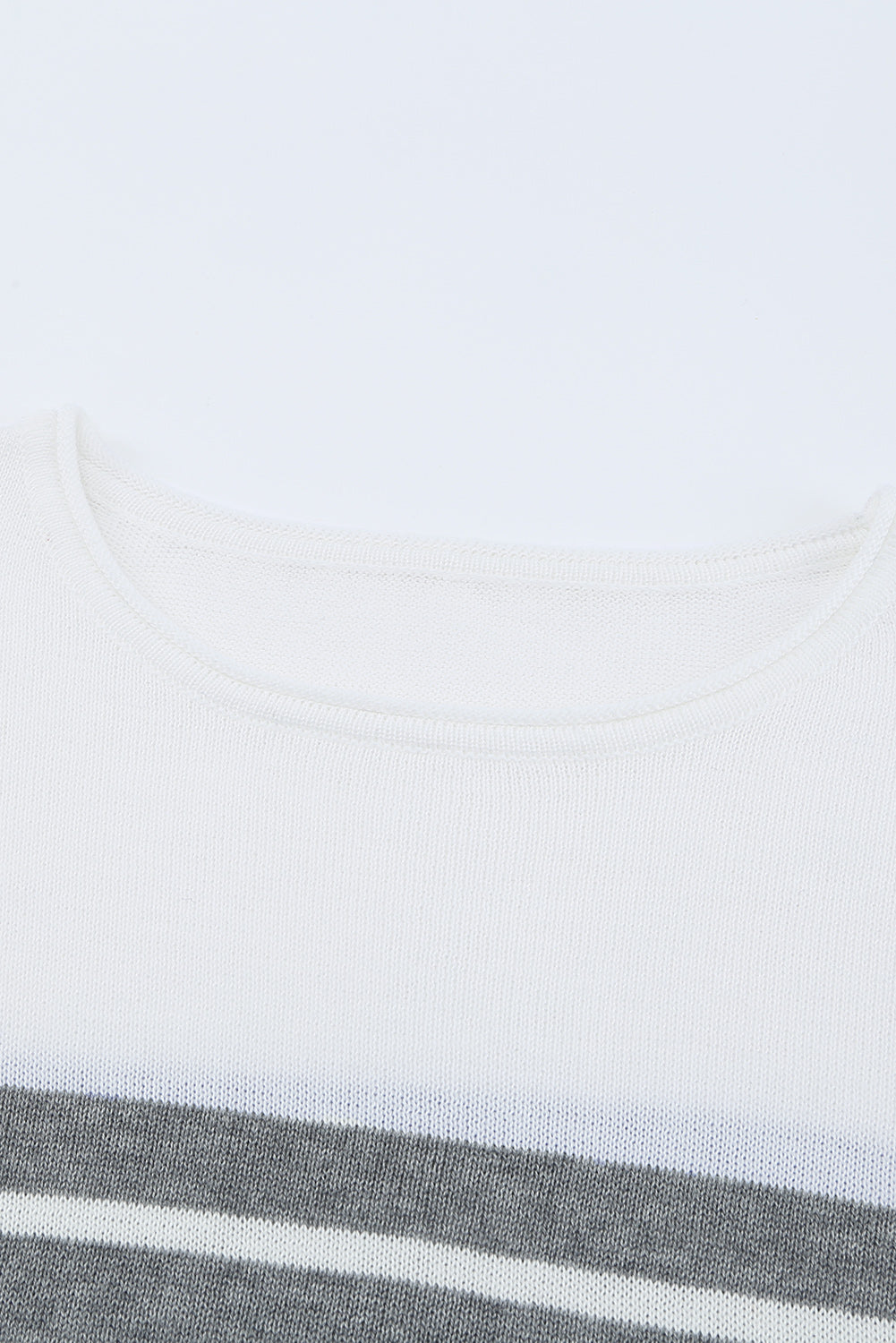 Women's Sweater Featuring Striped Color-Block