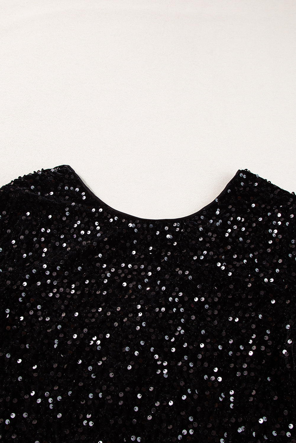 Sequin Long-Sleeved Cutout Back Top