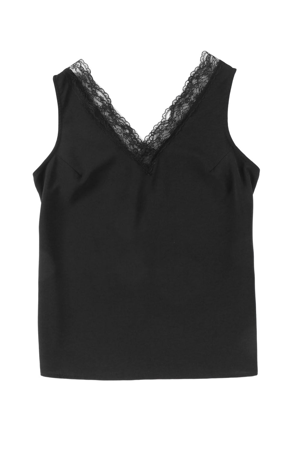 Women's Tank Top with Lace-Trimmed Splicing Open-Back