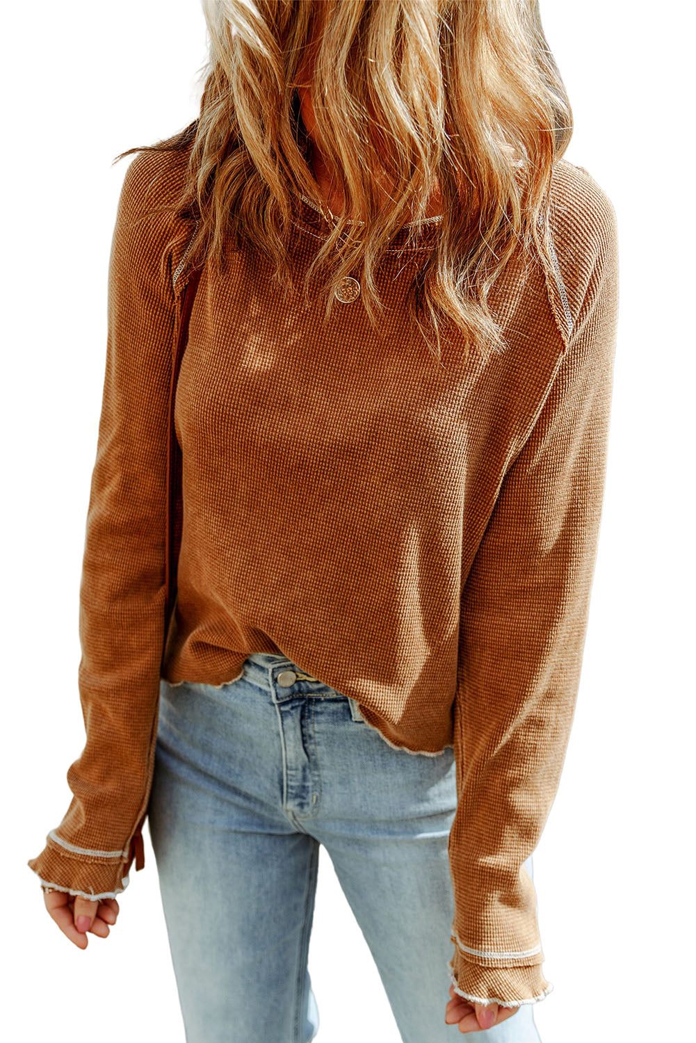 Women's Top Featuring Textured Long-Sleeve