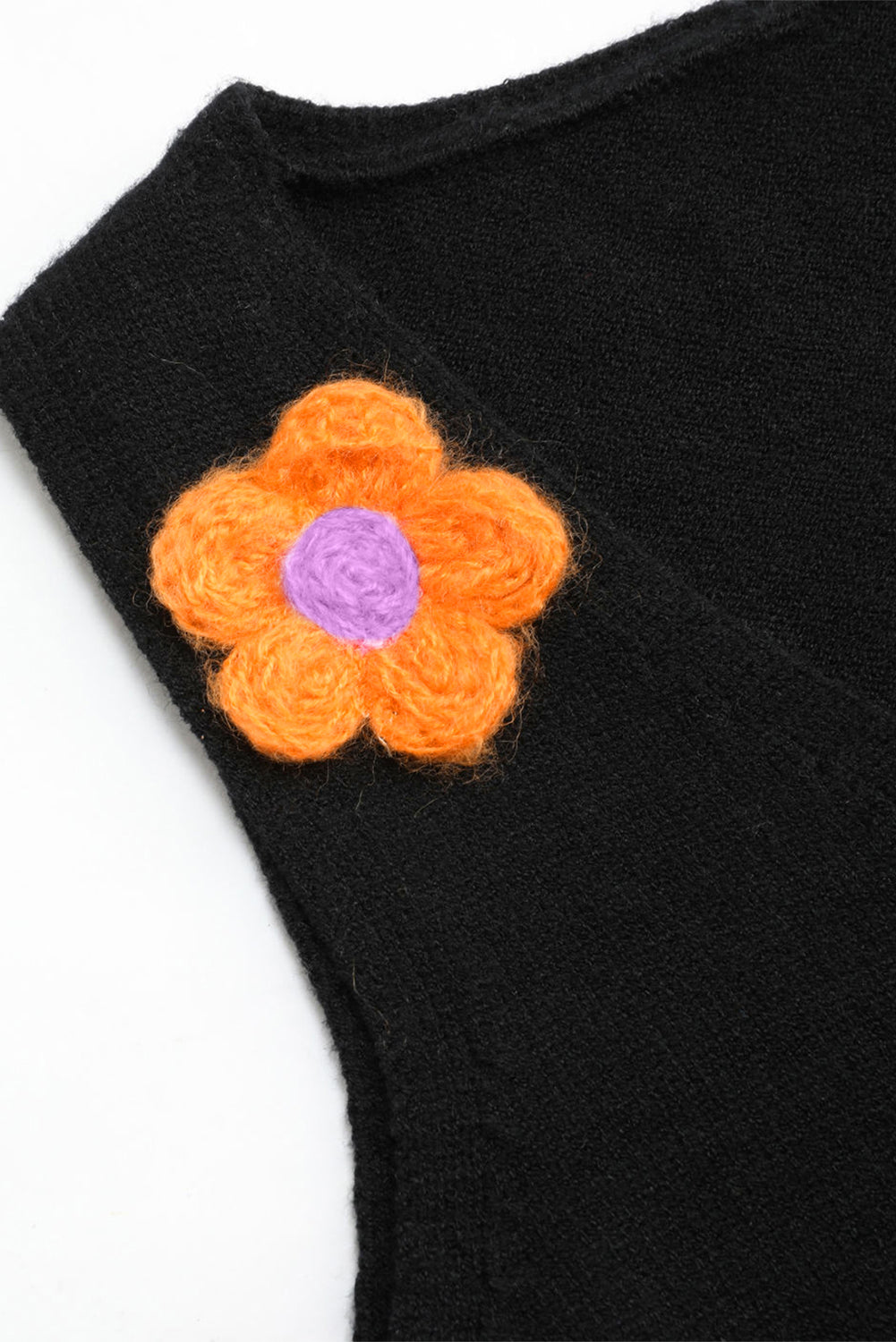 Women's Vest with Flower Decor Cropped Sweater
