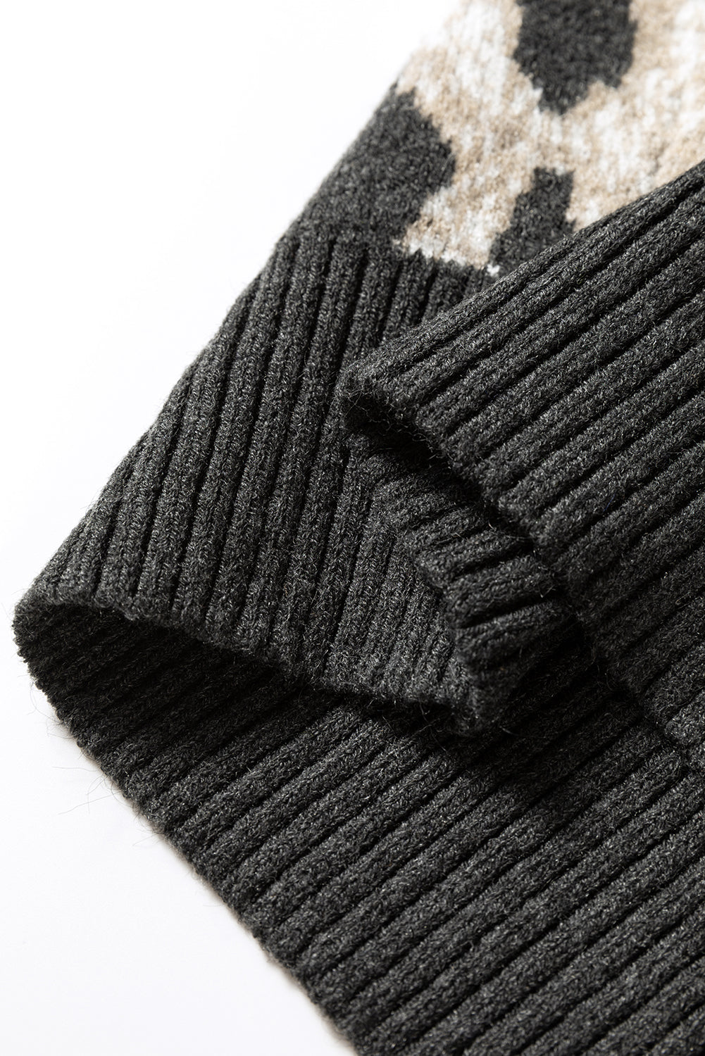 Leopard Drop-Shoulder Baggy Knit Top