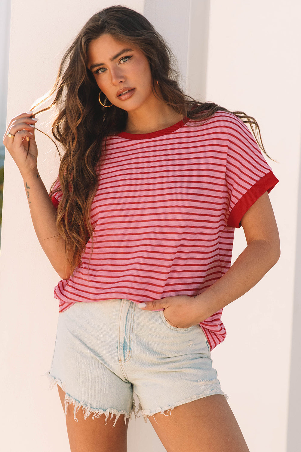 Knit Round-Neck T Shirt