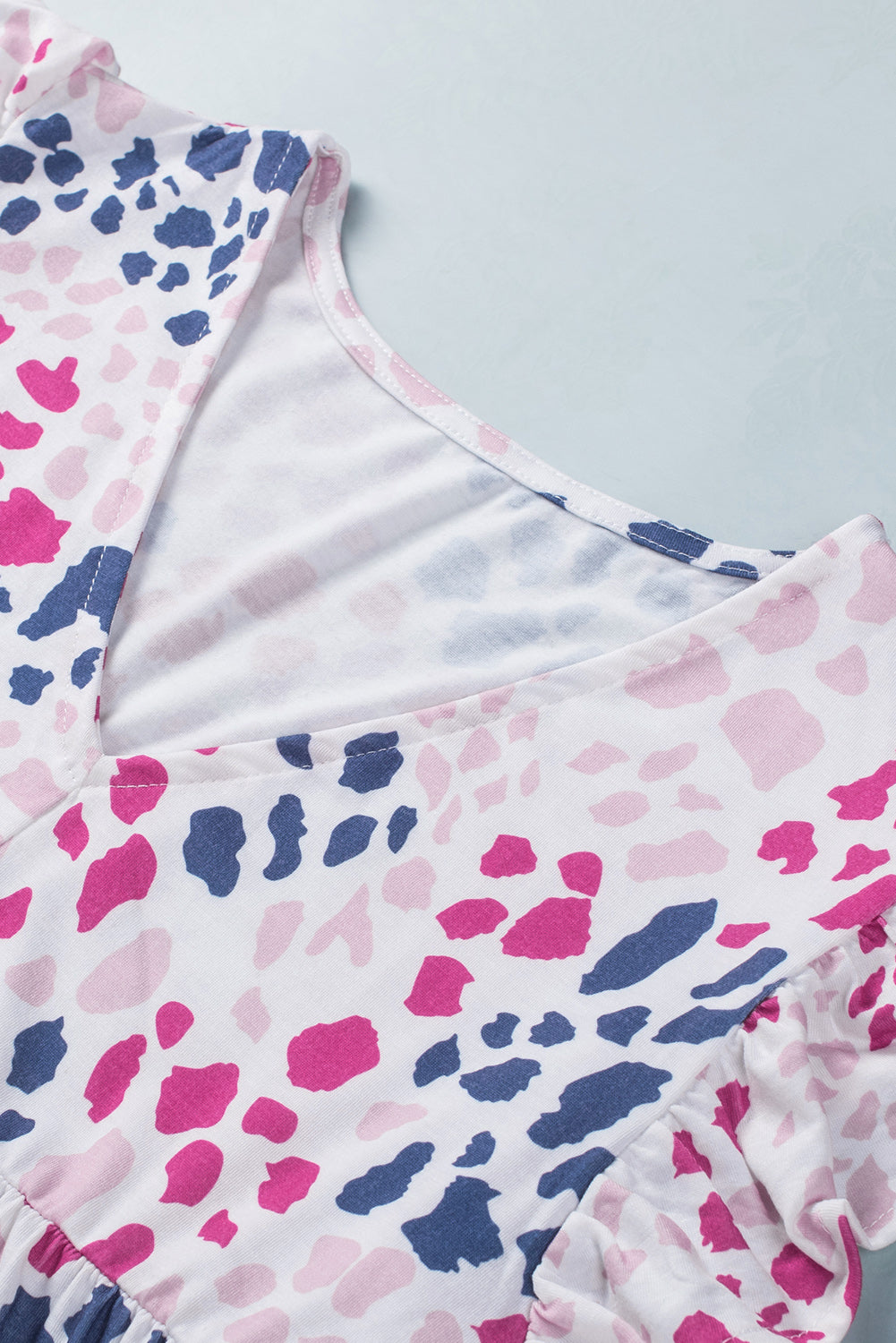 Tank Top for Women V Neck Spotted Ruffle-Trimmed