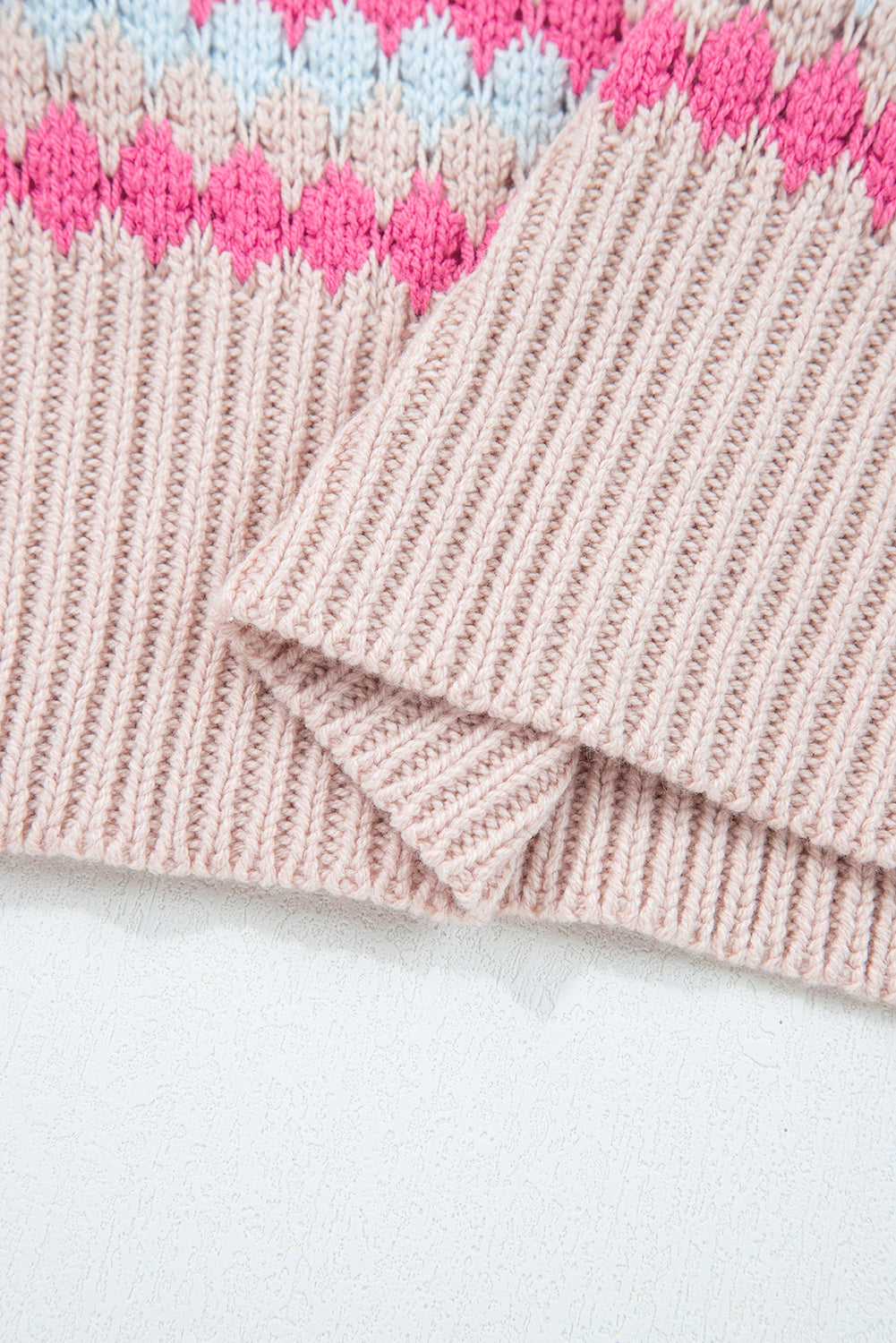 Eyelet Patterned Drop-Shoulder Knit Top