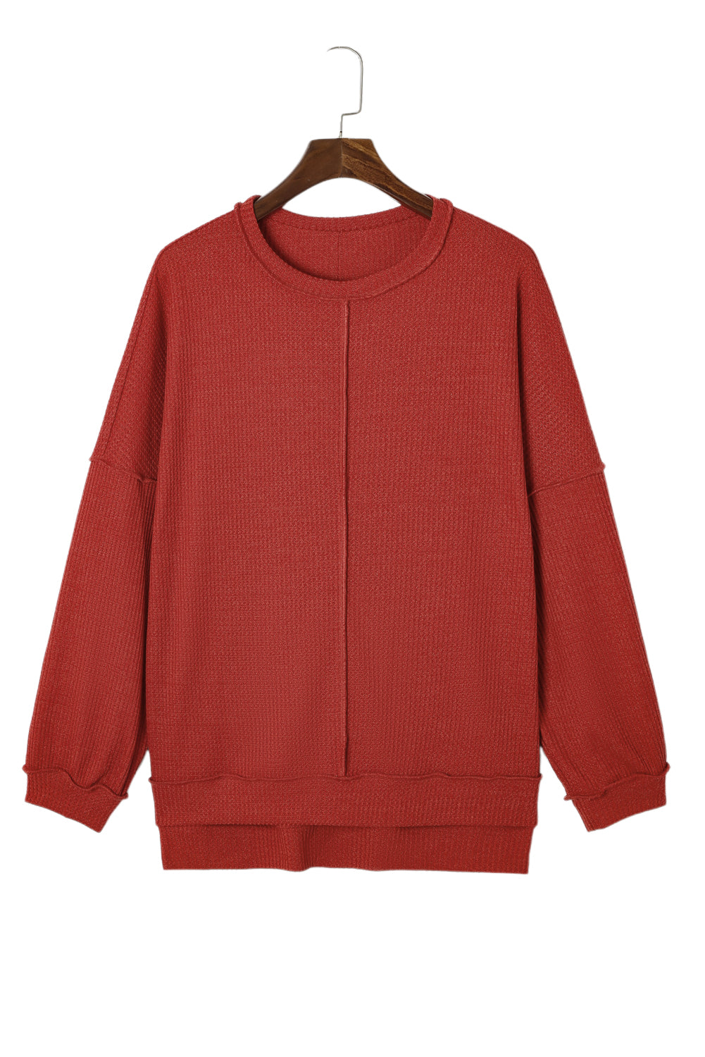 Top for Women Plus Size Waffle Knitted
