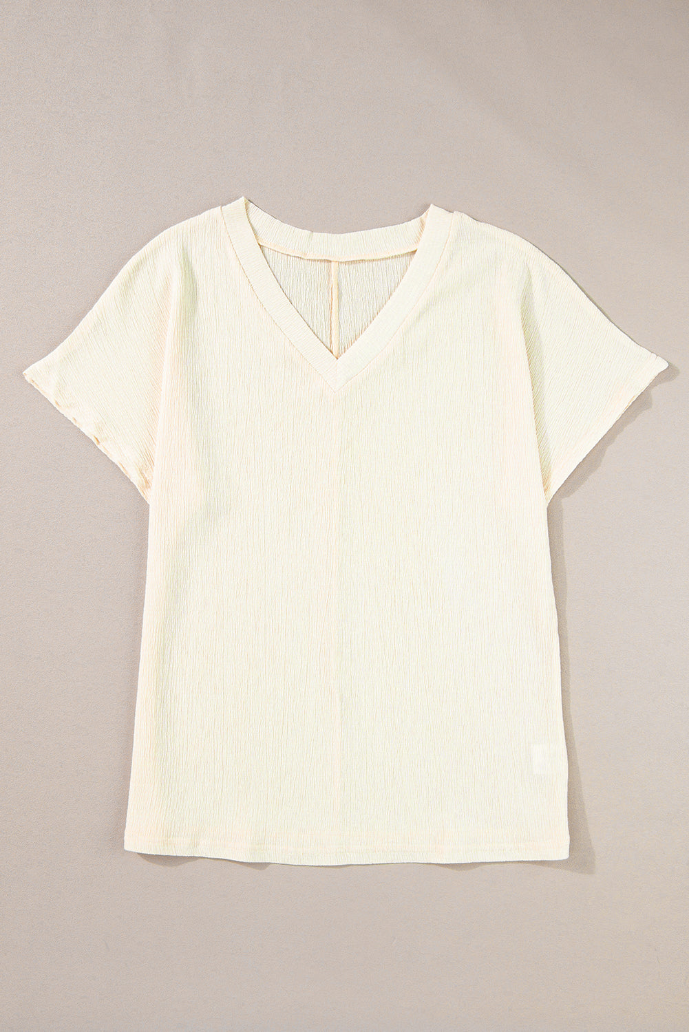 Women's T-shirt Featuring Crinkled Wide Sleeve