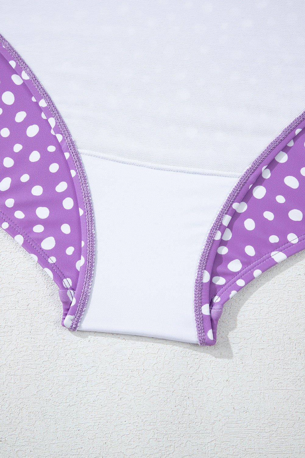 Purple Plus Size Polka Dot Print Ruffled Tankini Set