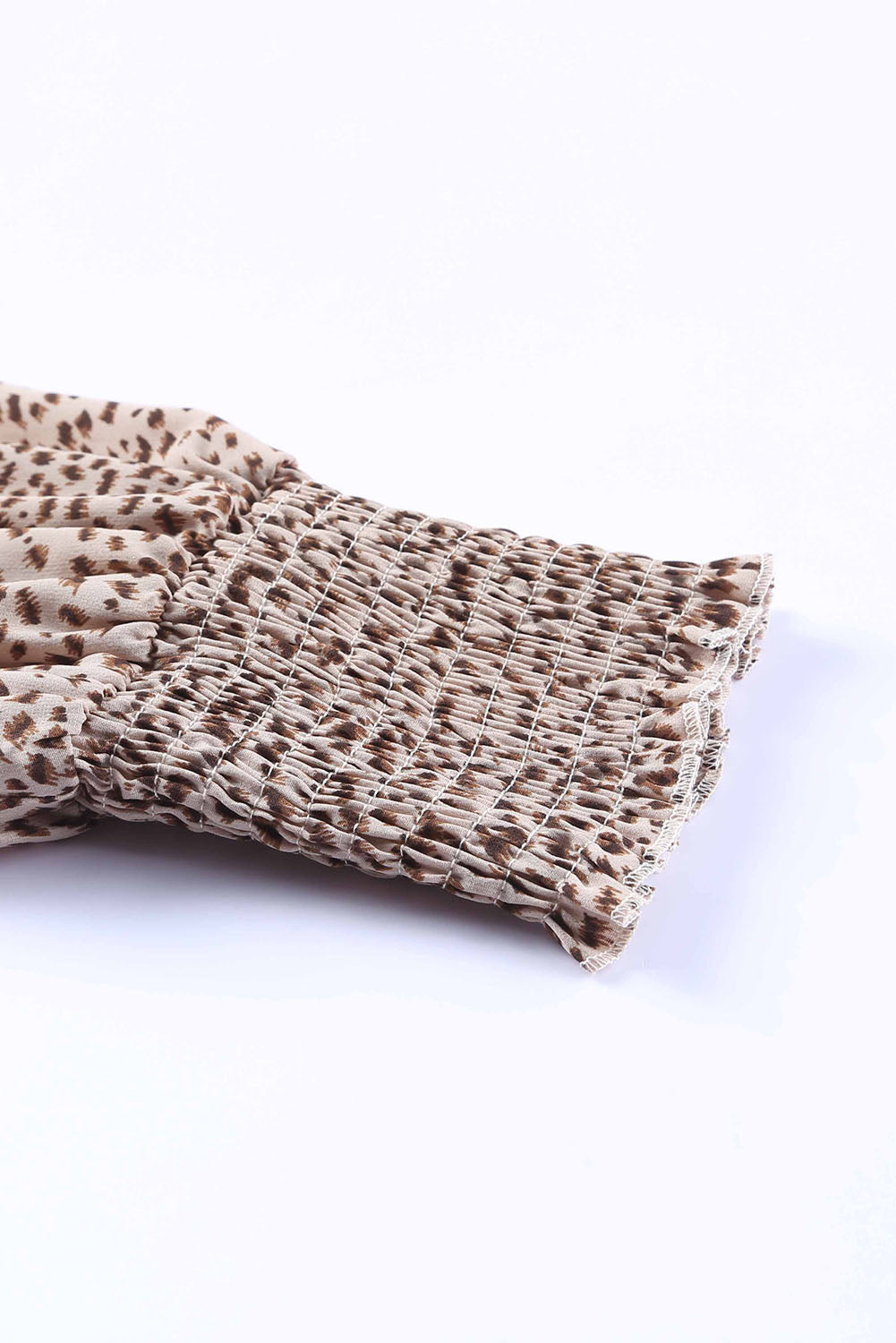 Cardigan for Women Animal Print Shirred Apricot Cuff Lantern Sleeve