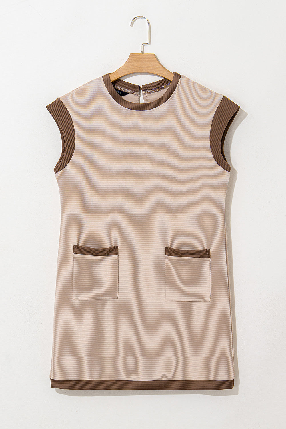 Textured Colorblock Stylish Colorblock Trim Shift Mini Dress