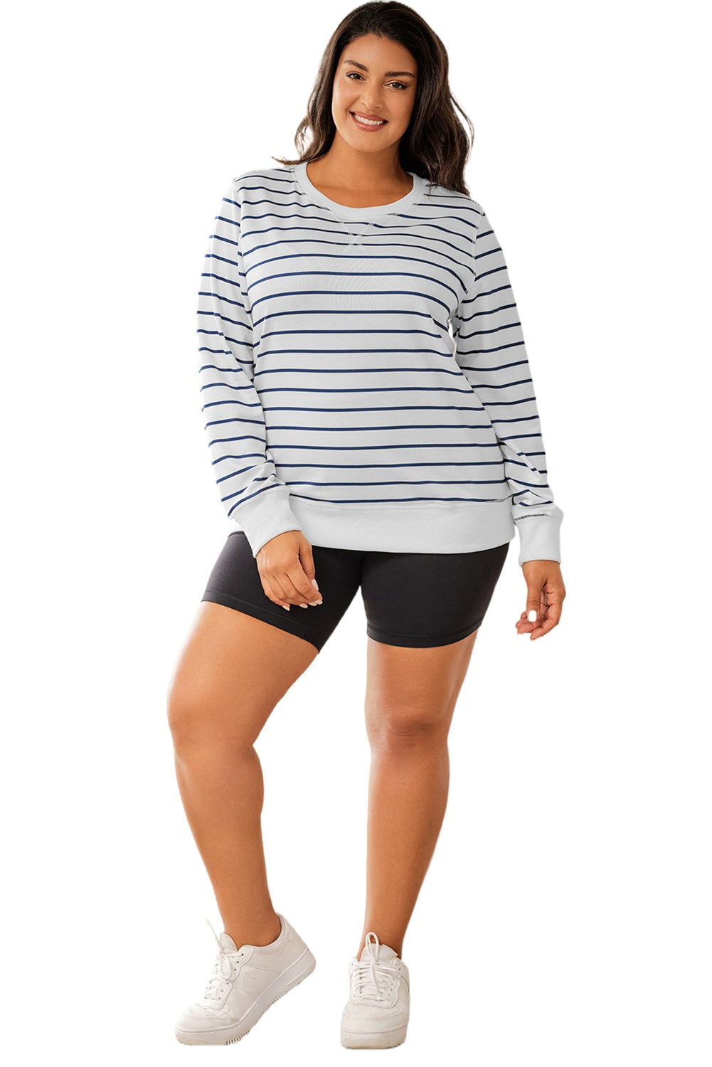 Women's Printed Plus SIze Long-Sleeve Top