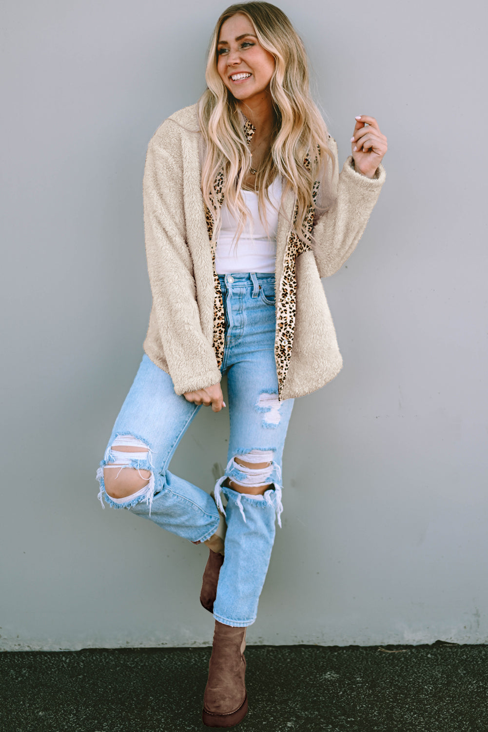 Women's Patched Zipped Fleece Jacket