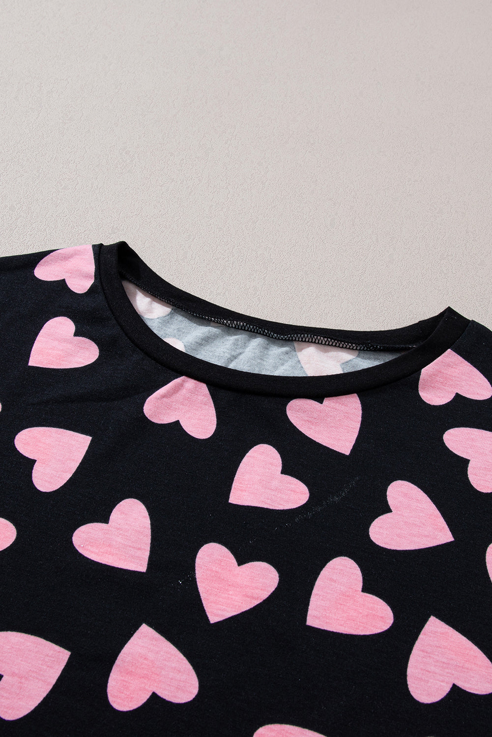 Shape Valentine Heart Print Long-Sleeved Top Shorts Lounge Set