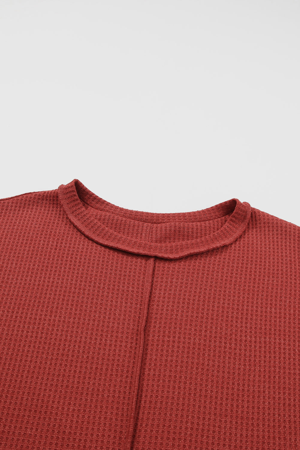 Top for Women Plus Size Waffle Knitted