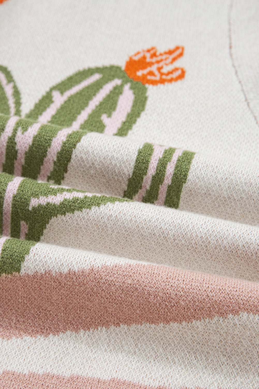 Button-Front Desert Cactus Cardigan Knit Top