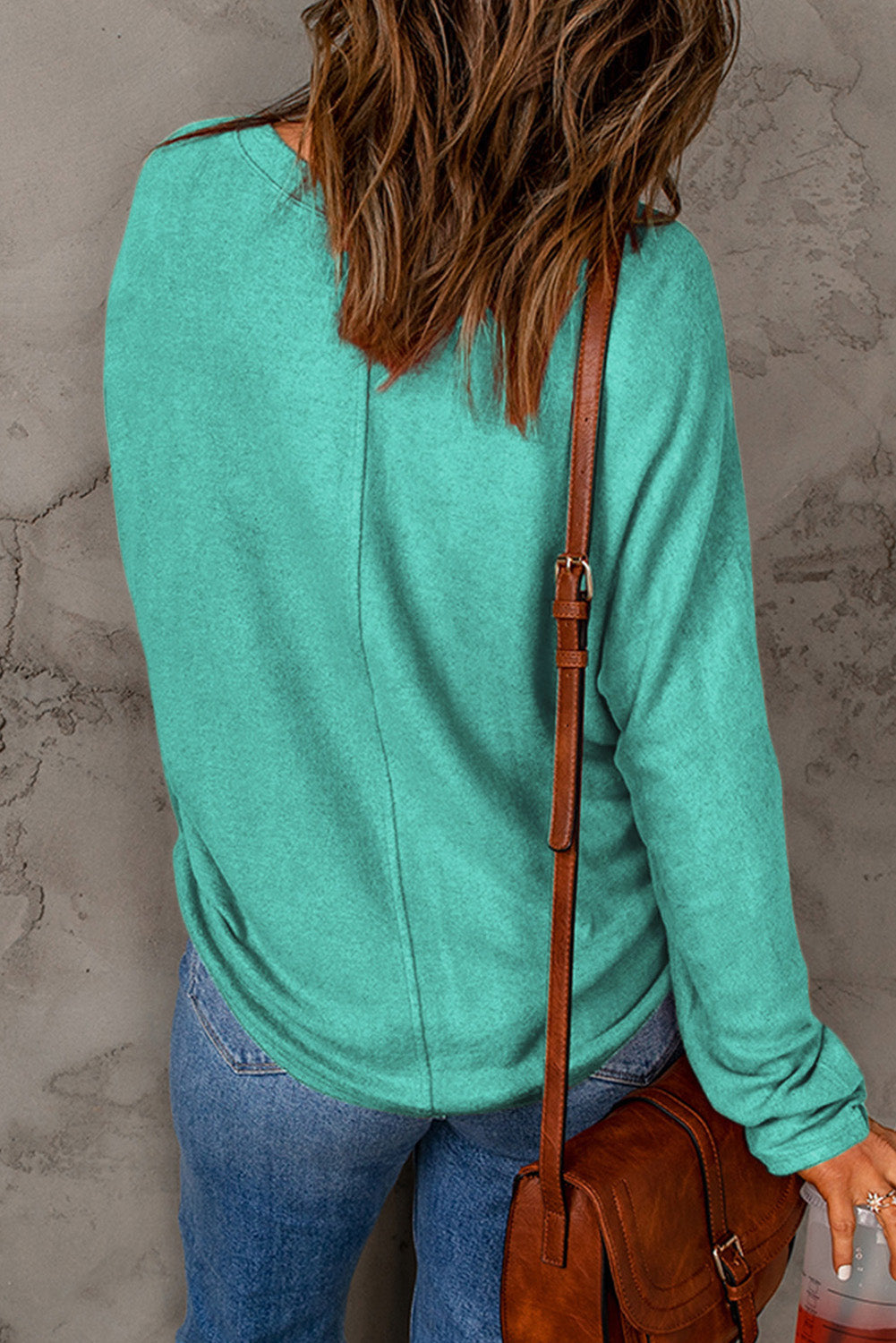 Top for Women Patchwork Long-Sleeve
