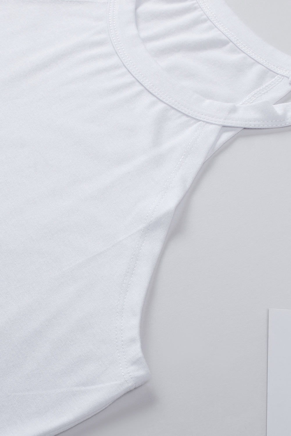 Women's Tank Top Featuring White Crew Neck