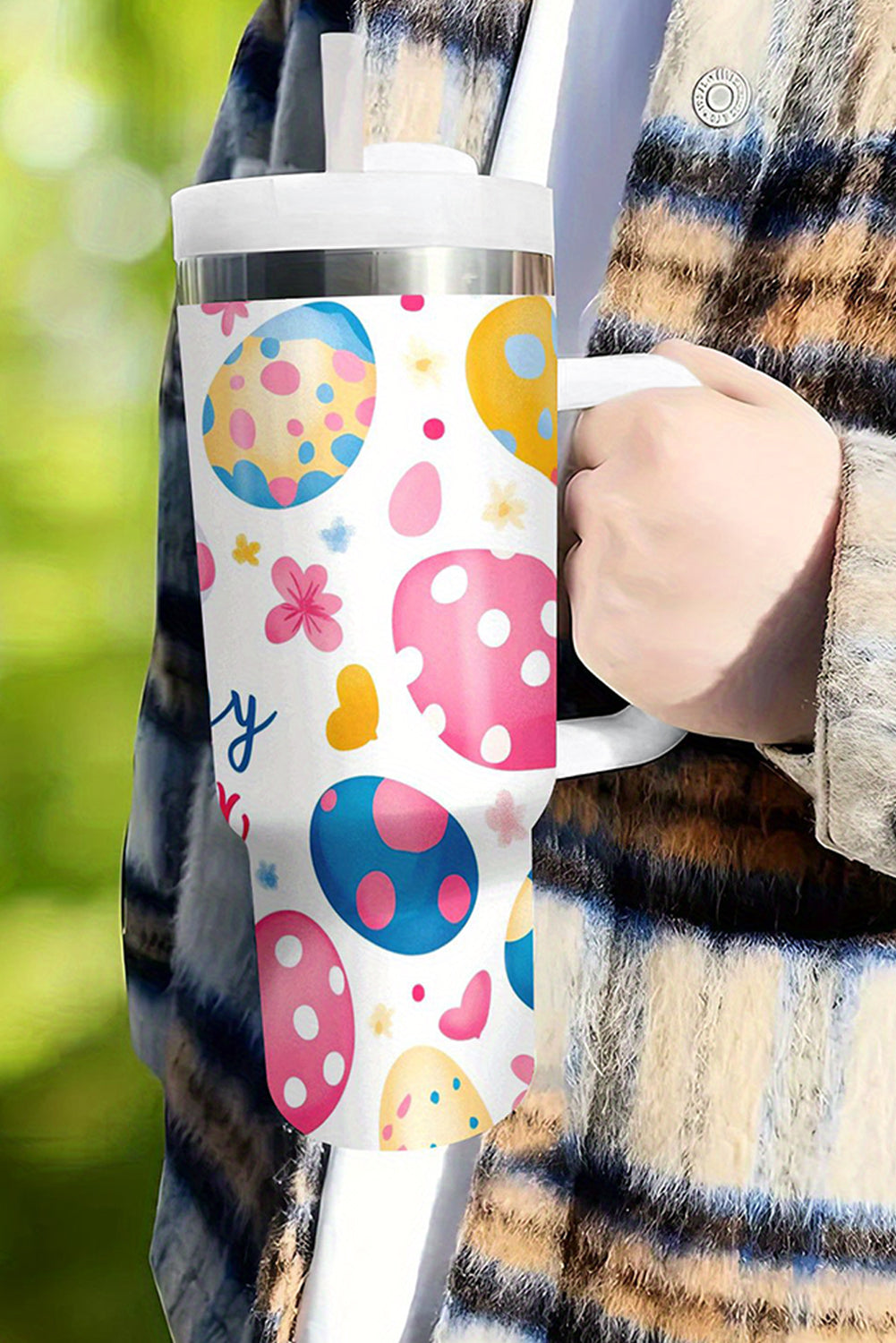 Happy Eggs Easter Bunny Printed Thermal Tumbler