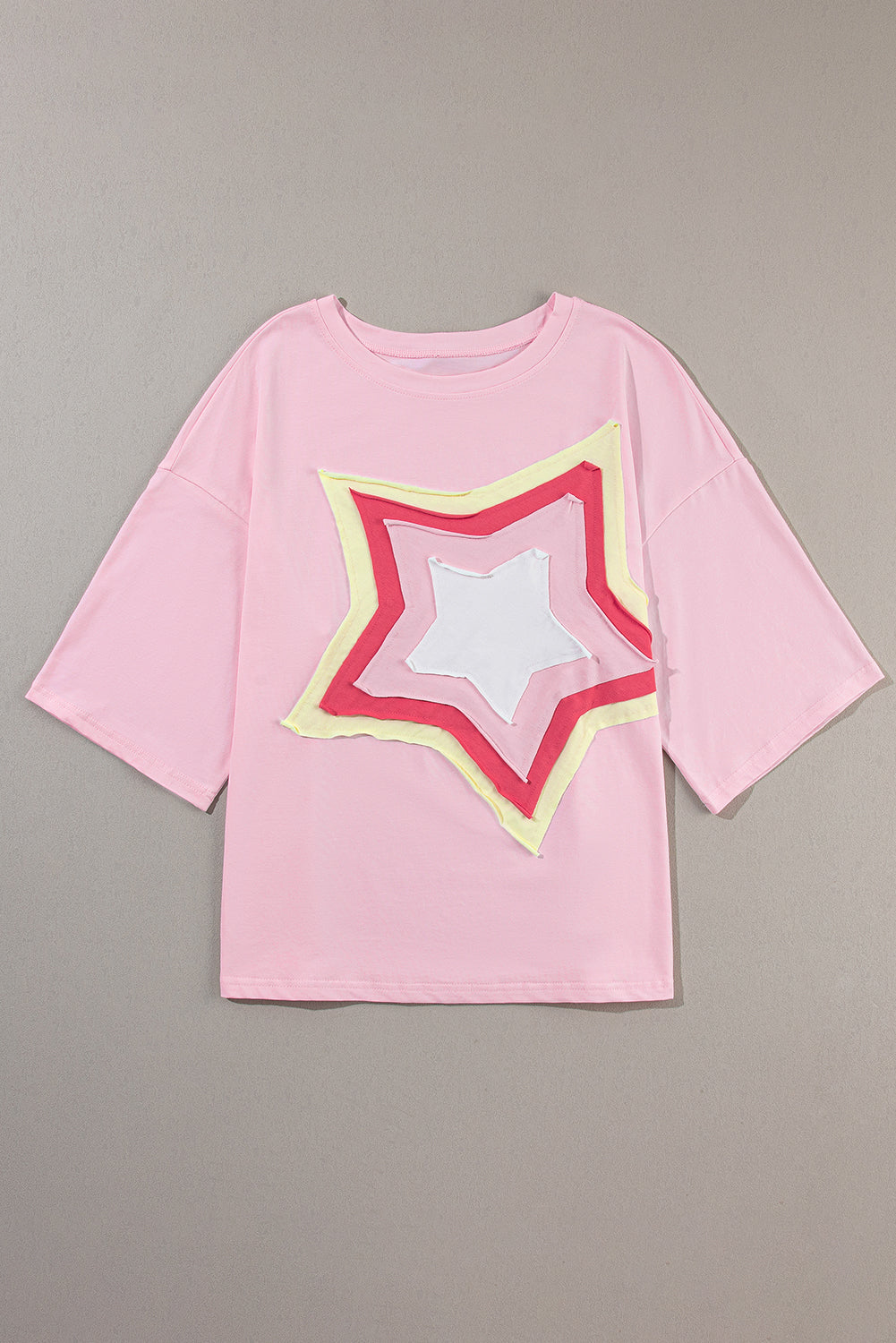 Women's Color-Block Half Sleeve Oversized Tee