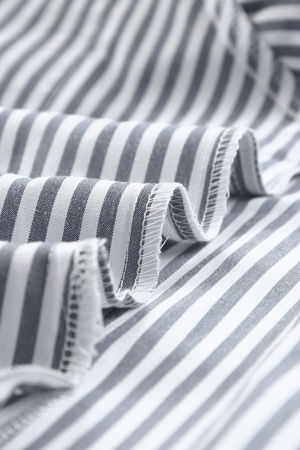 Shirt for Women Buttons Long-Sleeve Striped Pocket-Detail
