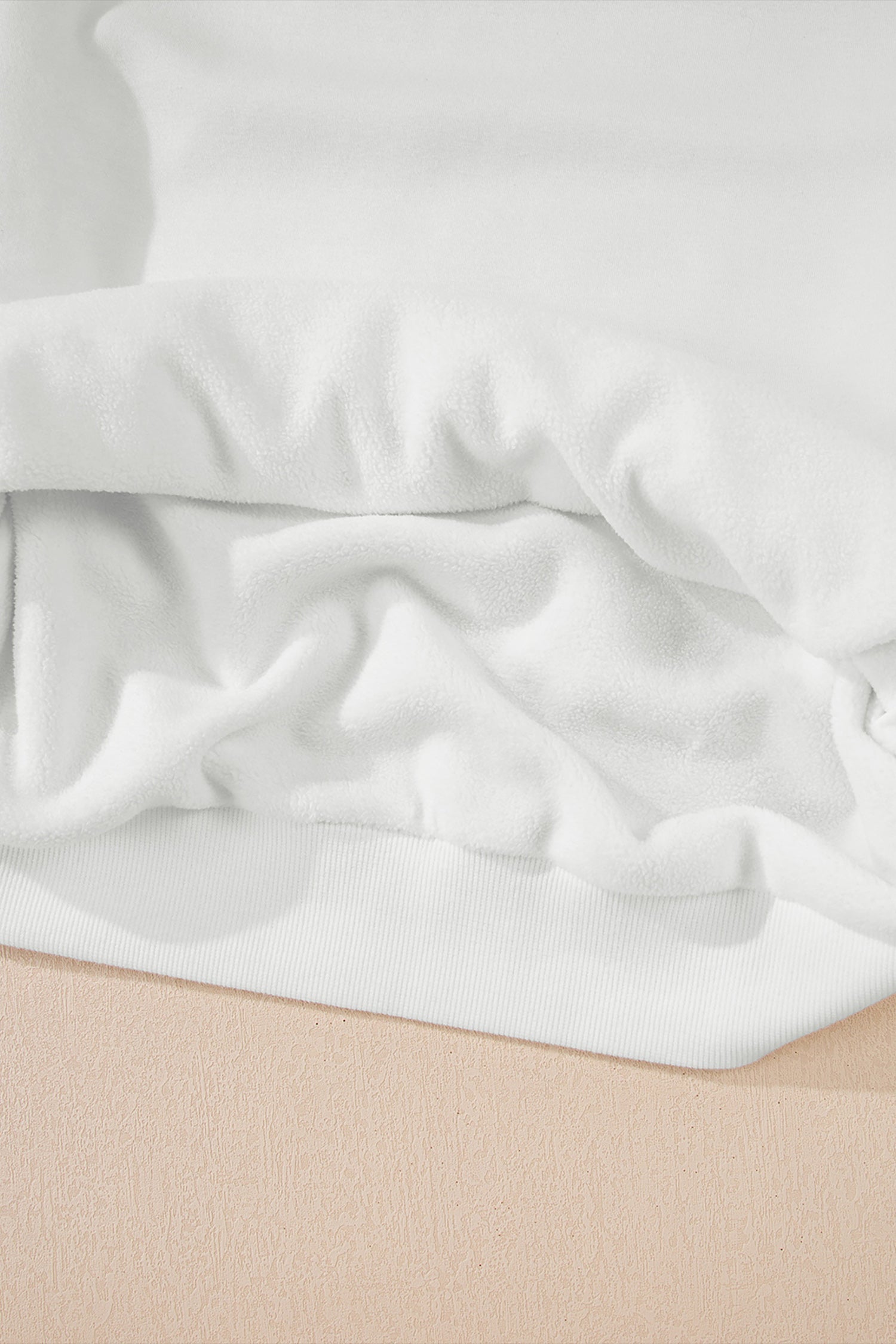 Oversize Sweatshirt Reversible Mock-Neck in White