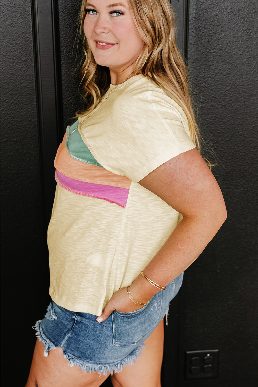 Women's Patchwork Plus Size T Shirt