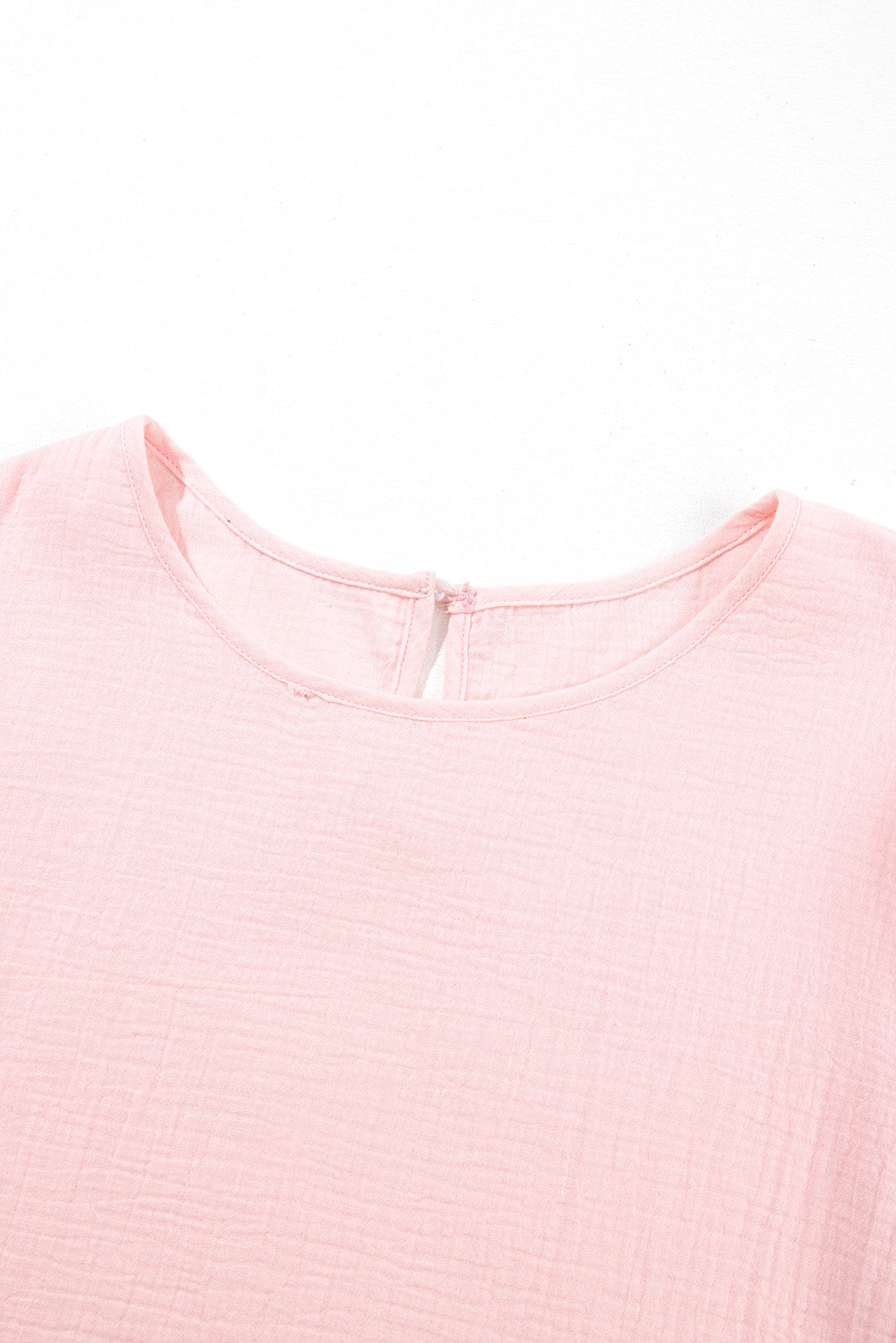 Top for Women Crinkle Textured Ruffle-Trimmed Plus Size