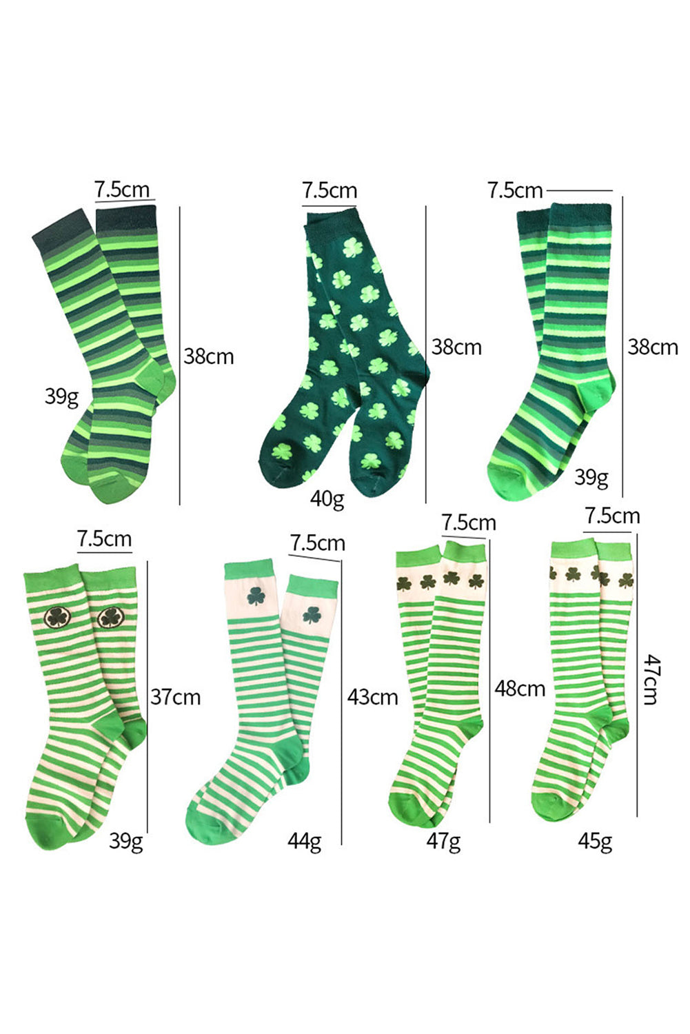 Clover St Patricks Print Tube Socks