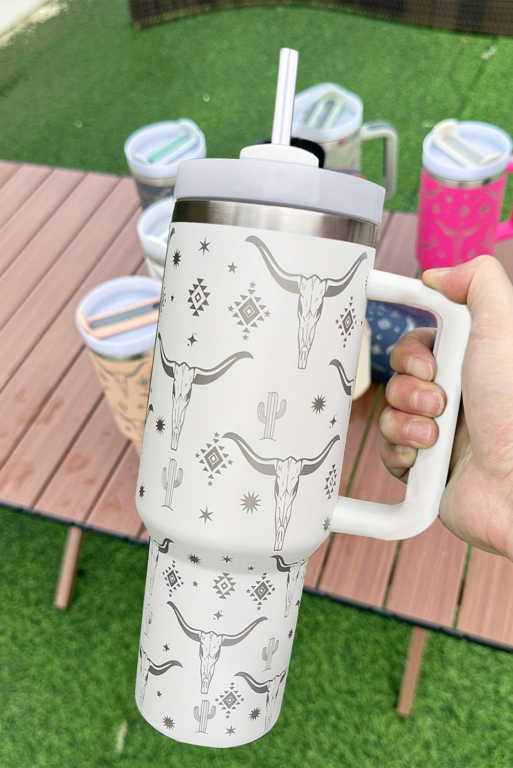 Horn Stainless Western Stainless Steel Thermos Cup 40oz