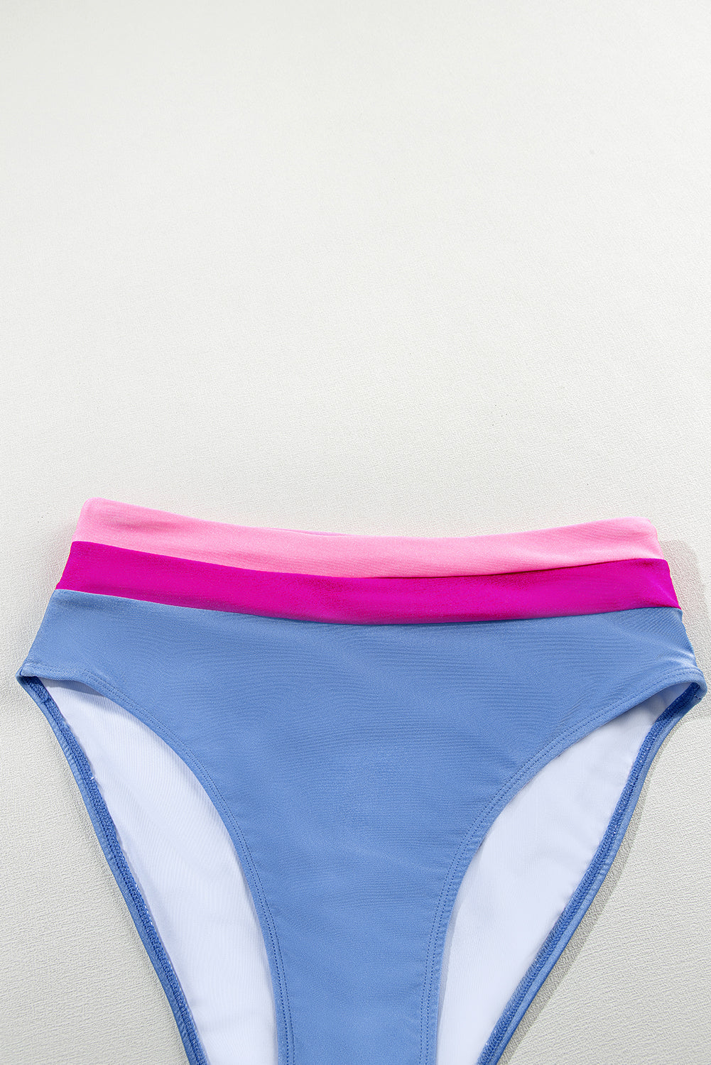 Maillot de bain bikini taille haute color block