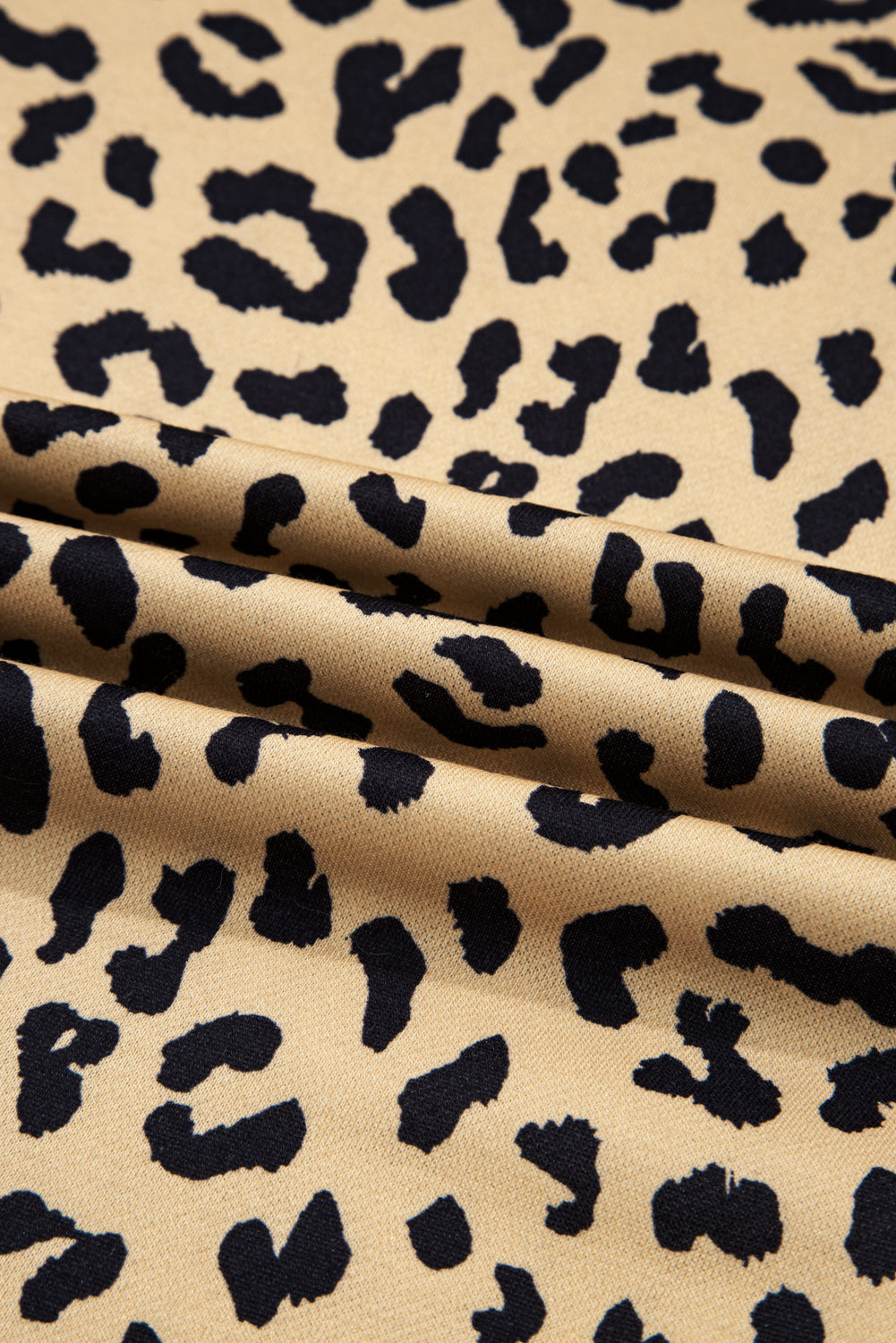 Leopard Colorblock Patchwork Everyday Sweatshirt with Slits