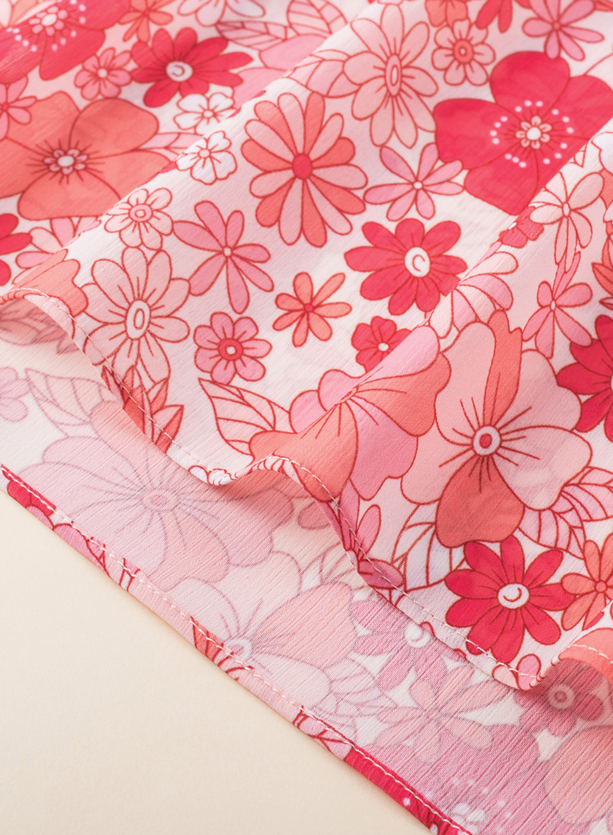 Blouse for Women V Neck Kimono Style Bohemian Floral-Print