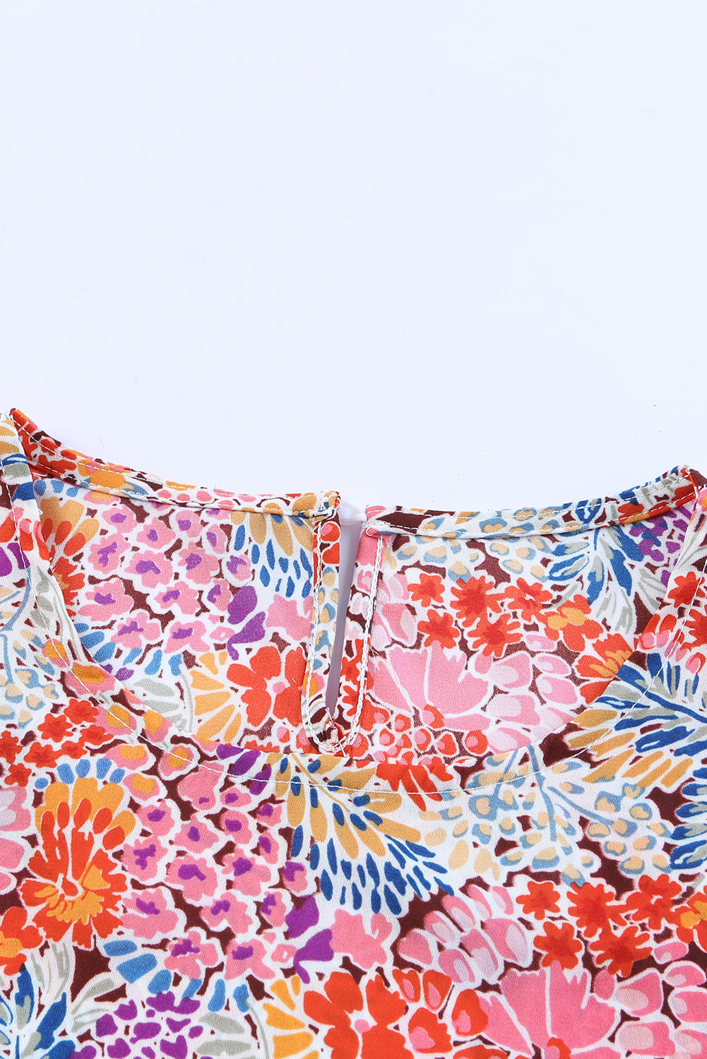 Blouse for Women Pattern Bubble Sleeve Mix Floral-Print
