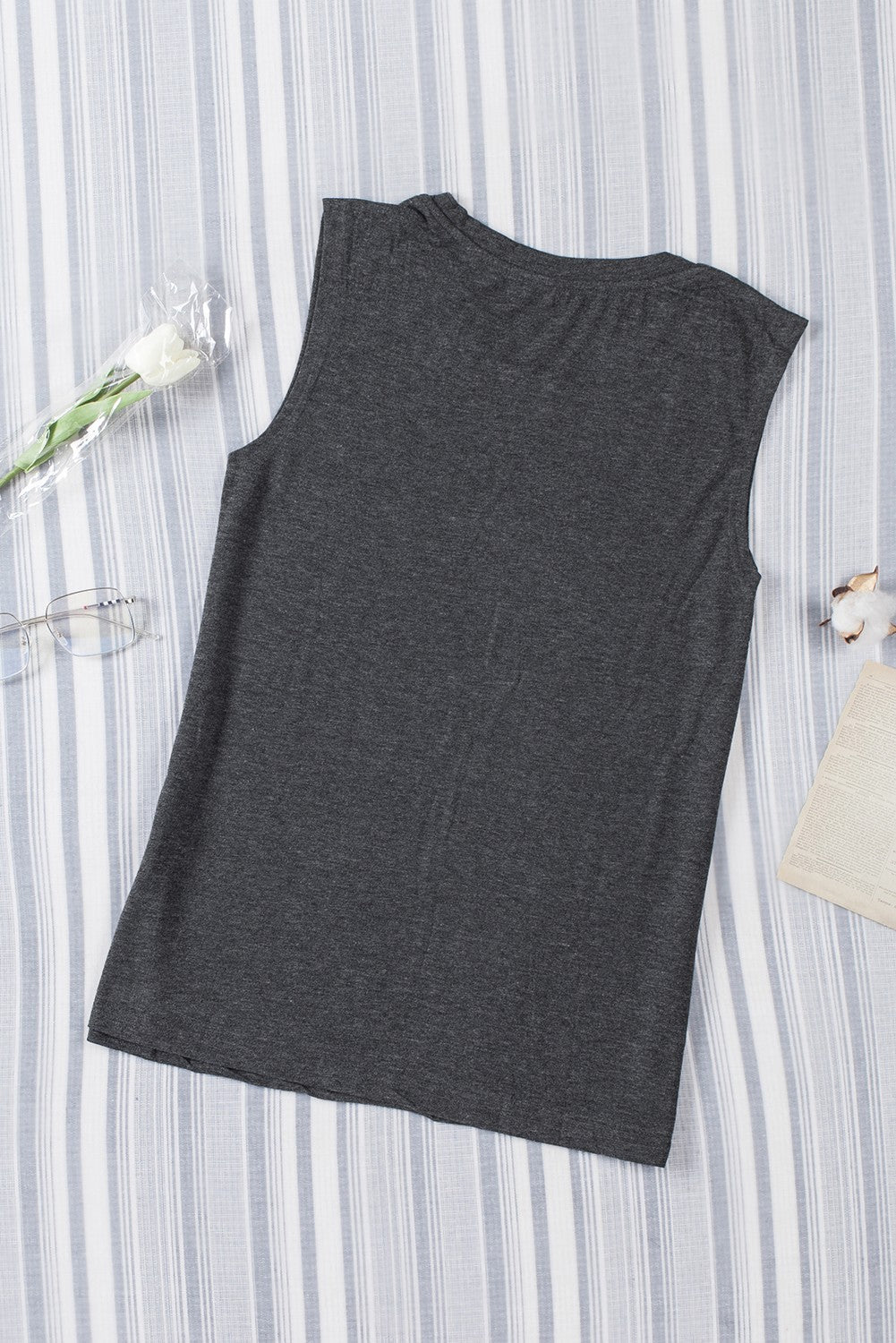 Tank Top for Women Loose Solid Crew Neck
