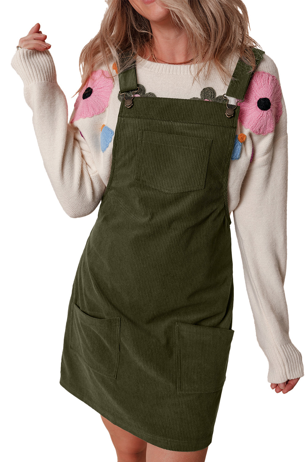 Dress for Women Cord Overall Sleeveless
