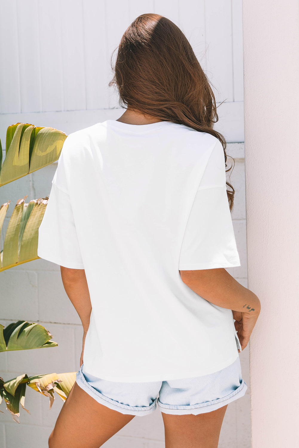 Star Layered Patched Graphic Drop-Shoulder Half Sleeve Loose Tee
