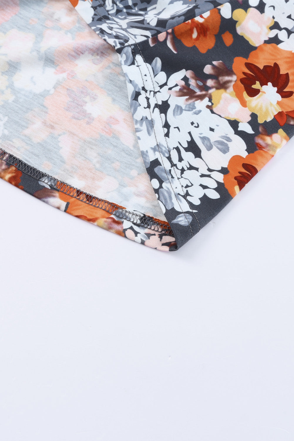 Women's Top with Flutter Sleeve Plus Vintage Floral-Print